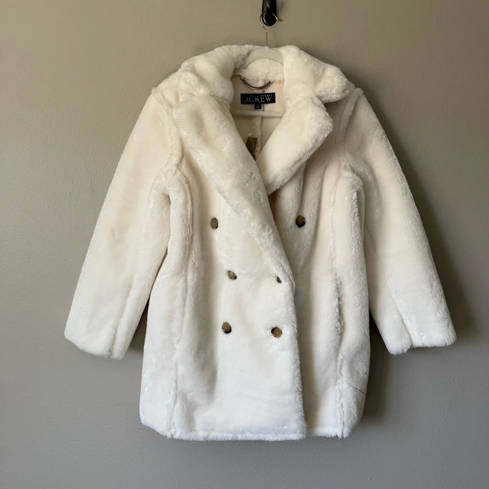 J. Crew Faux Fur Pea Coat